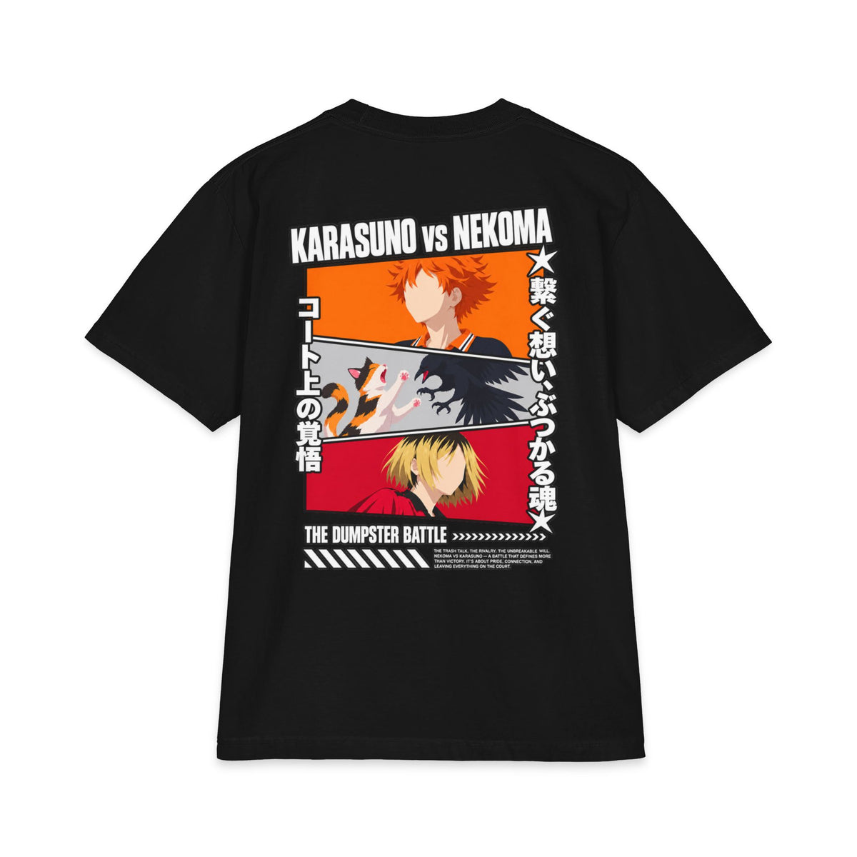 Fly High! Polera Oversized Anime Volleyball | Inspirada en "Dumpster Battle" Shoyo y Kenma